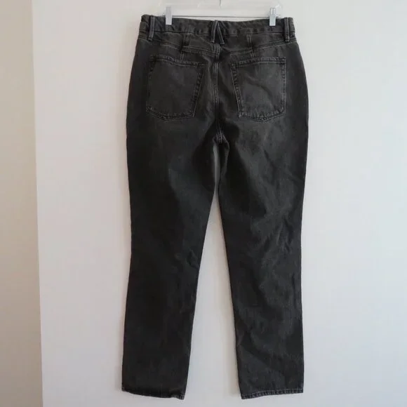 GOOD AMERICAN Good 90's Icon High Waisted Loose Ripped Jeans Black267 - Size 32 - Picture 10 of 14